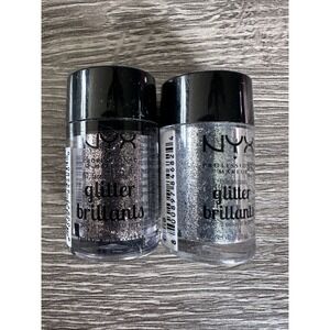 NEW Lot of 2 NYX Face and Body Glitter Brillants - 08 BRONZE & 10 SILVER